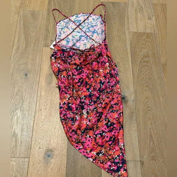 Amanda Uprichard Janet Floral Asymmetrical Dress NWT - Picture 4 of 6